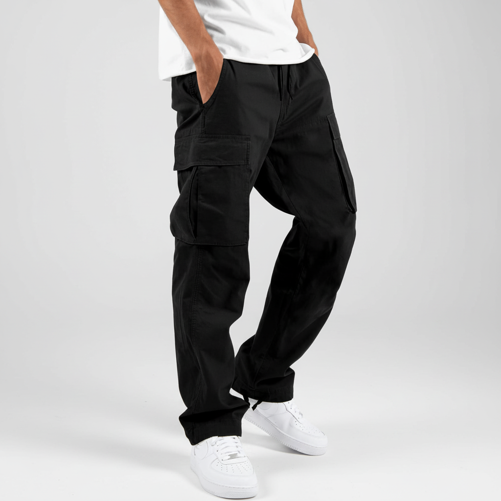 Men's Loose-Fit Utility Cotton Cargo Sweatpants