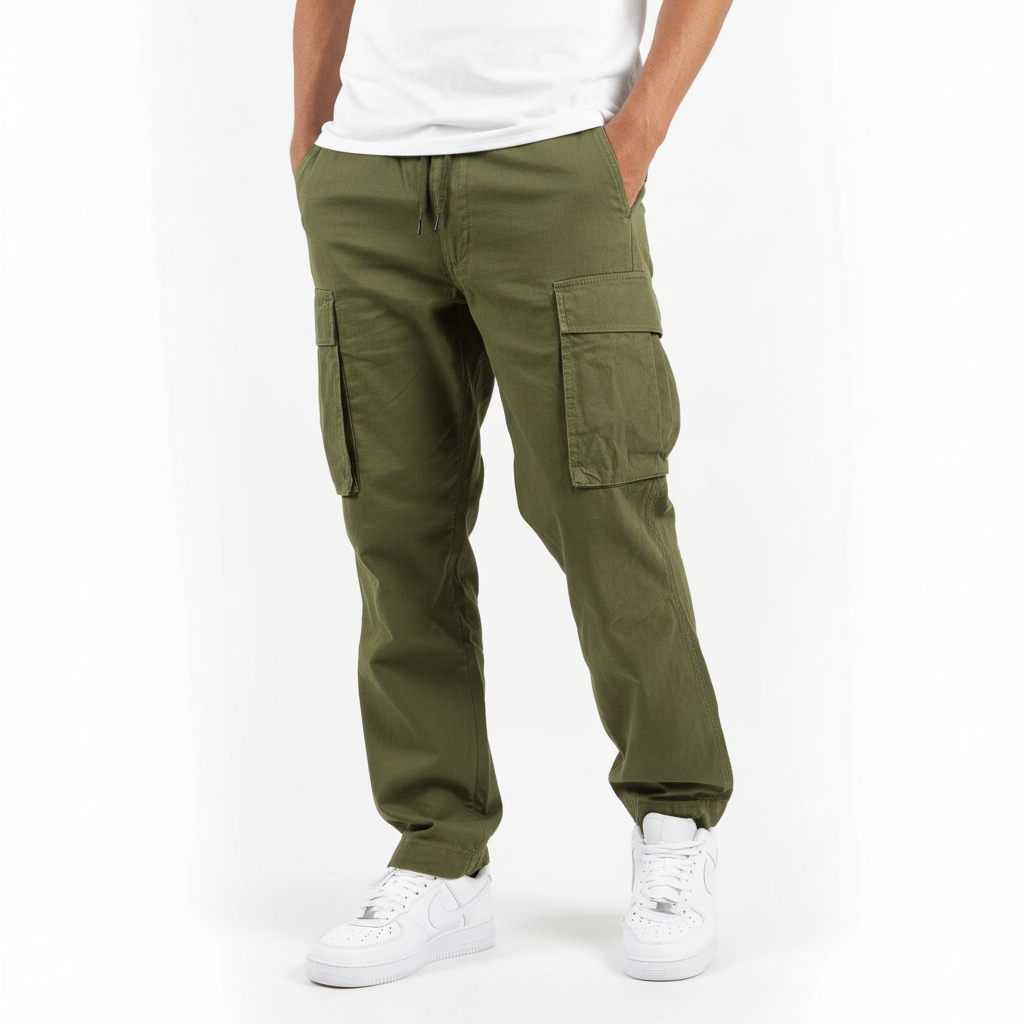 Men's Loose-Fit Utility Cotton Cargo Sweatpants