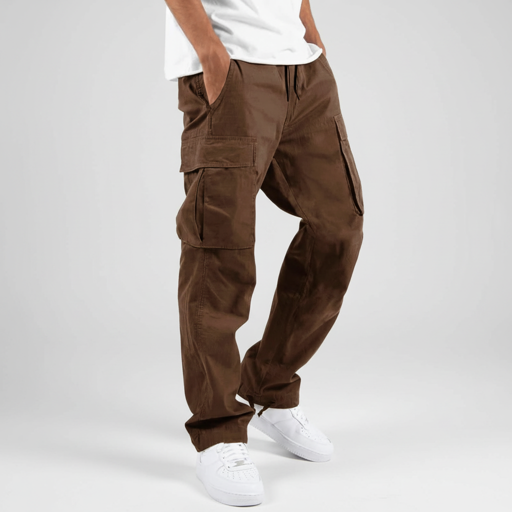Men's Loose-Fit Utility Cotton Cargo Sweatpants