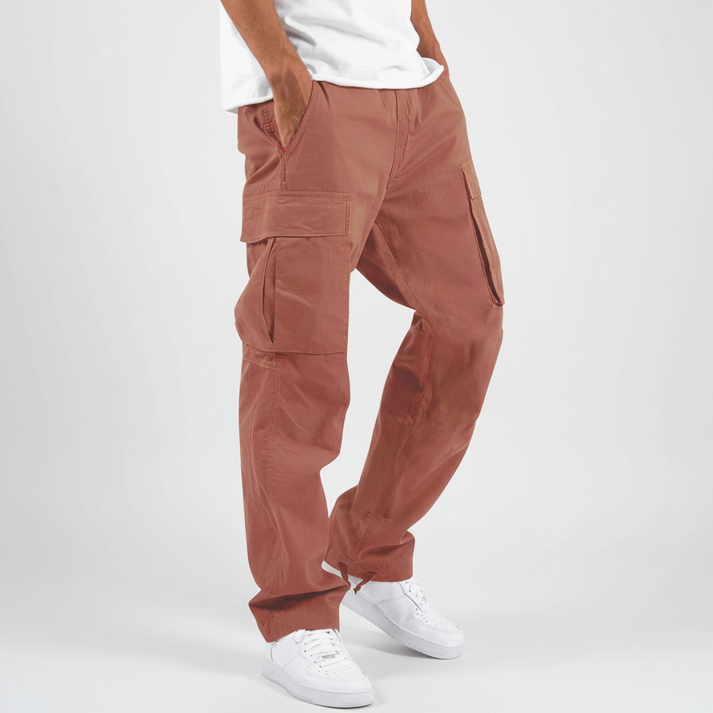 Men's Breathable Cotton Relaxed Cut Cargo Pants