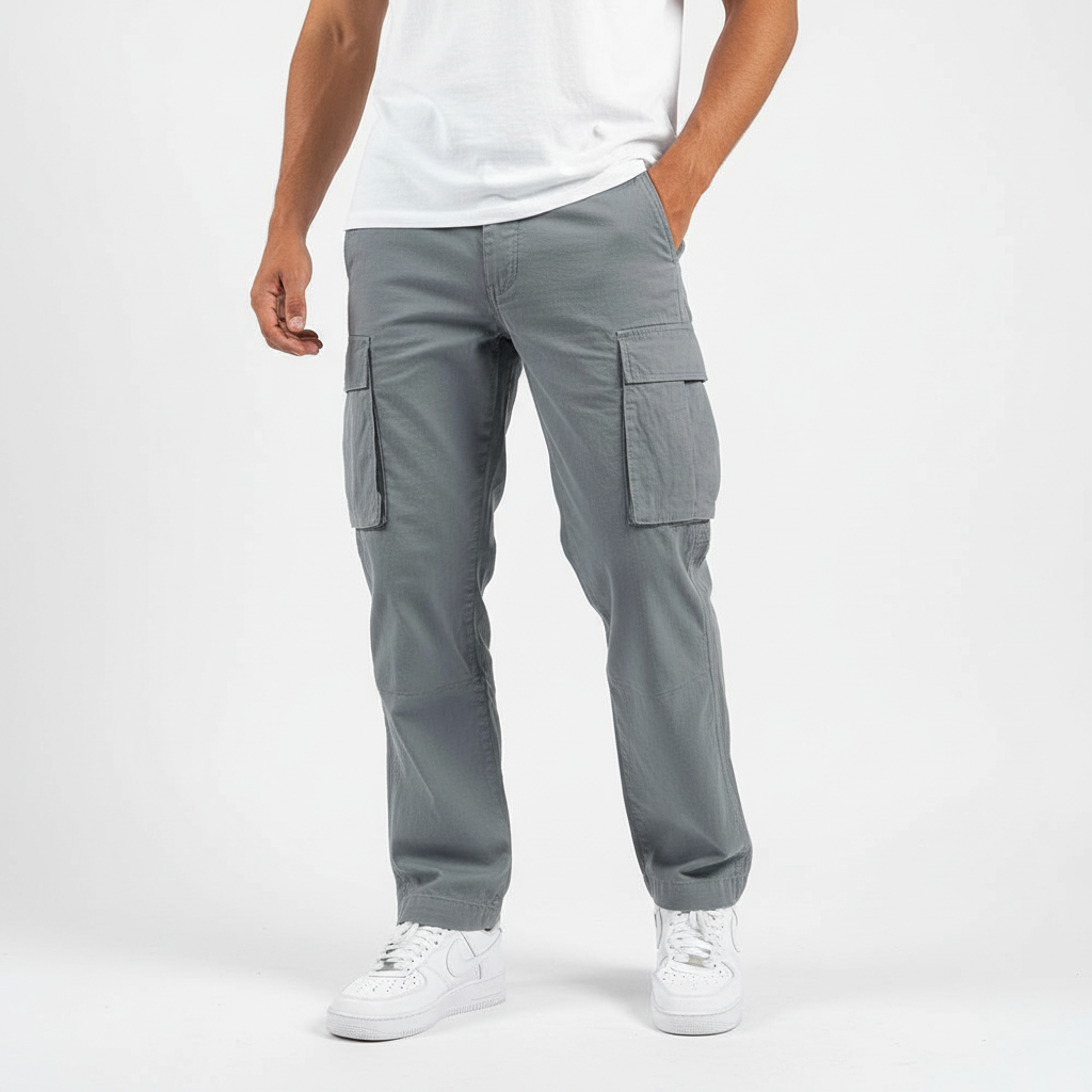 Men's Breathable Cotton Relaxed Cut Cargo Pants