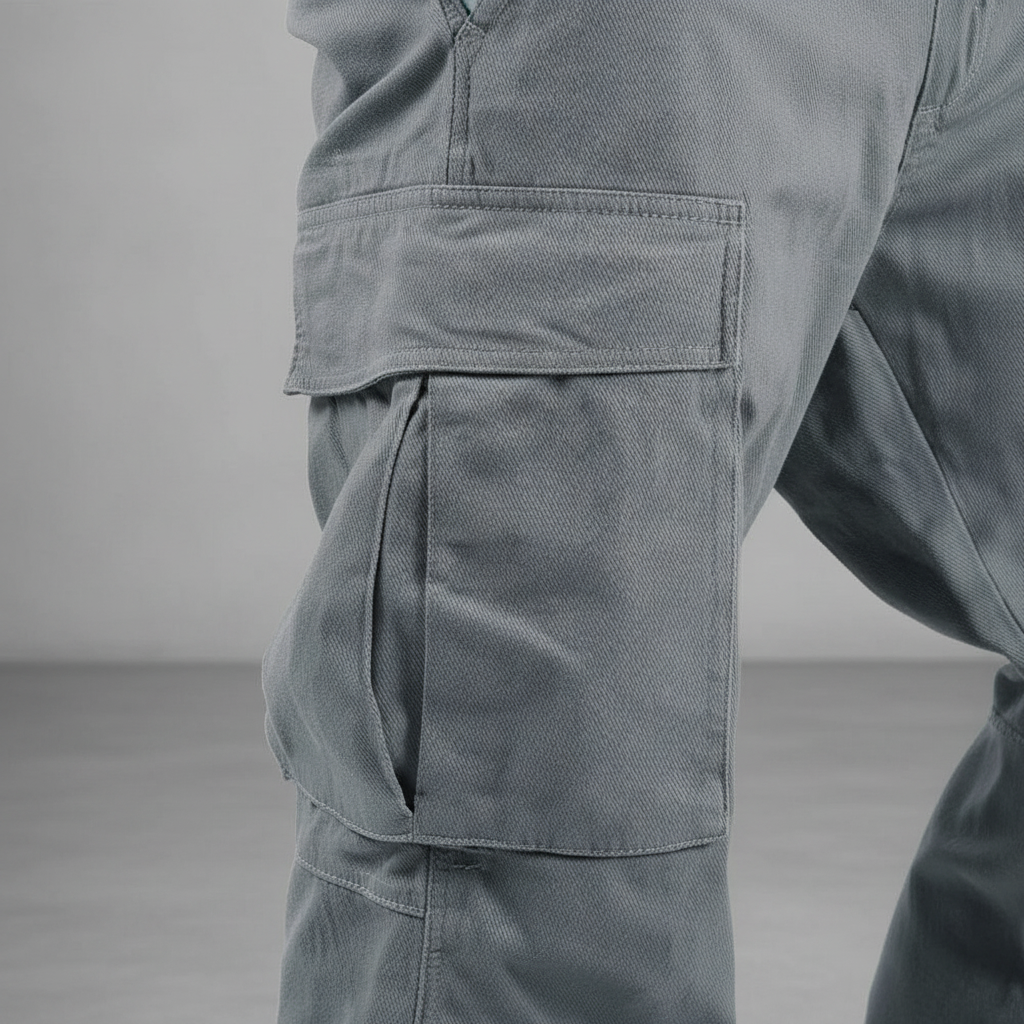 Men's Breathable Cotton Relaxed Cut Cargo Pants