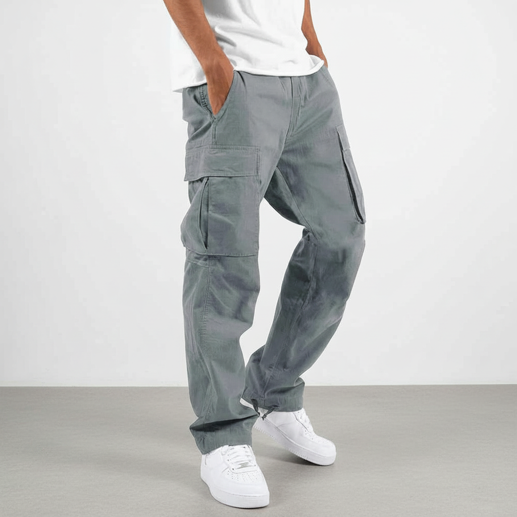 Men's Breathable Cotton Relaxed Cut Cargo Pants