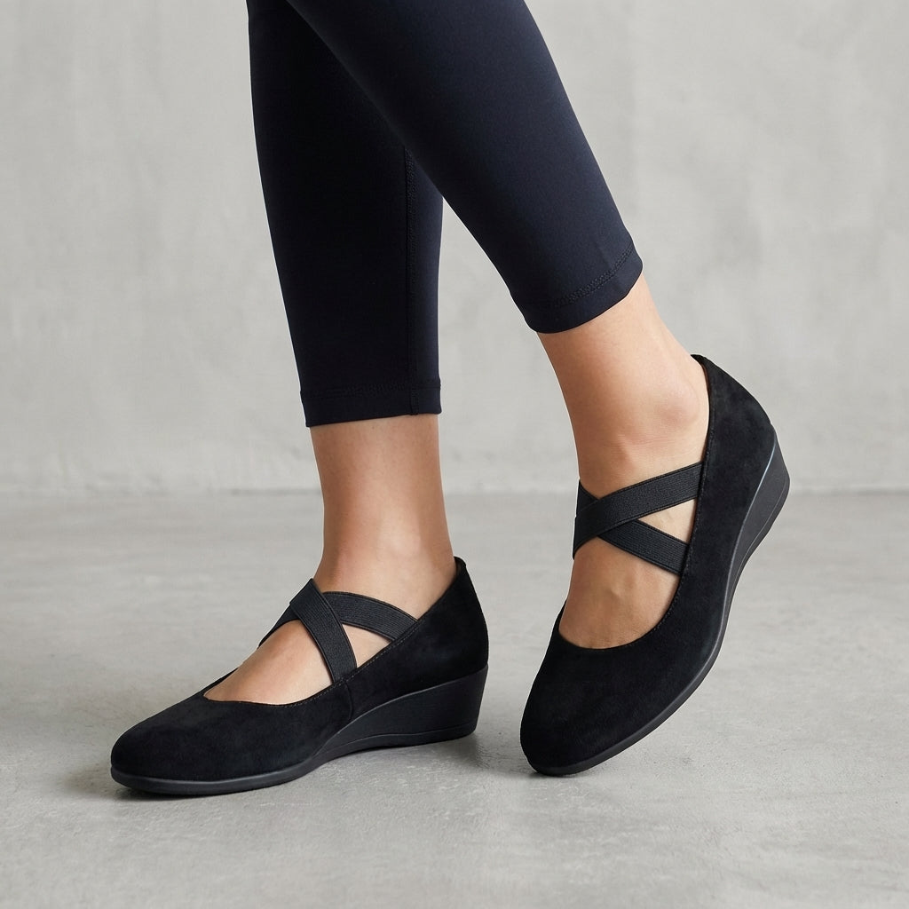 Women's Orthopedic Criss-Cross Strappy Wedge Sandals