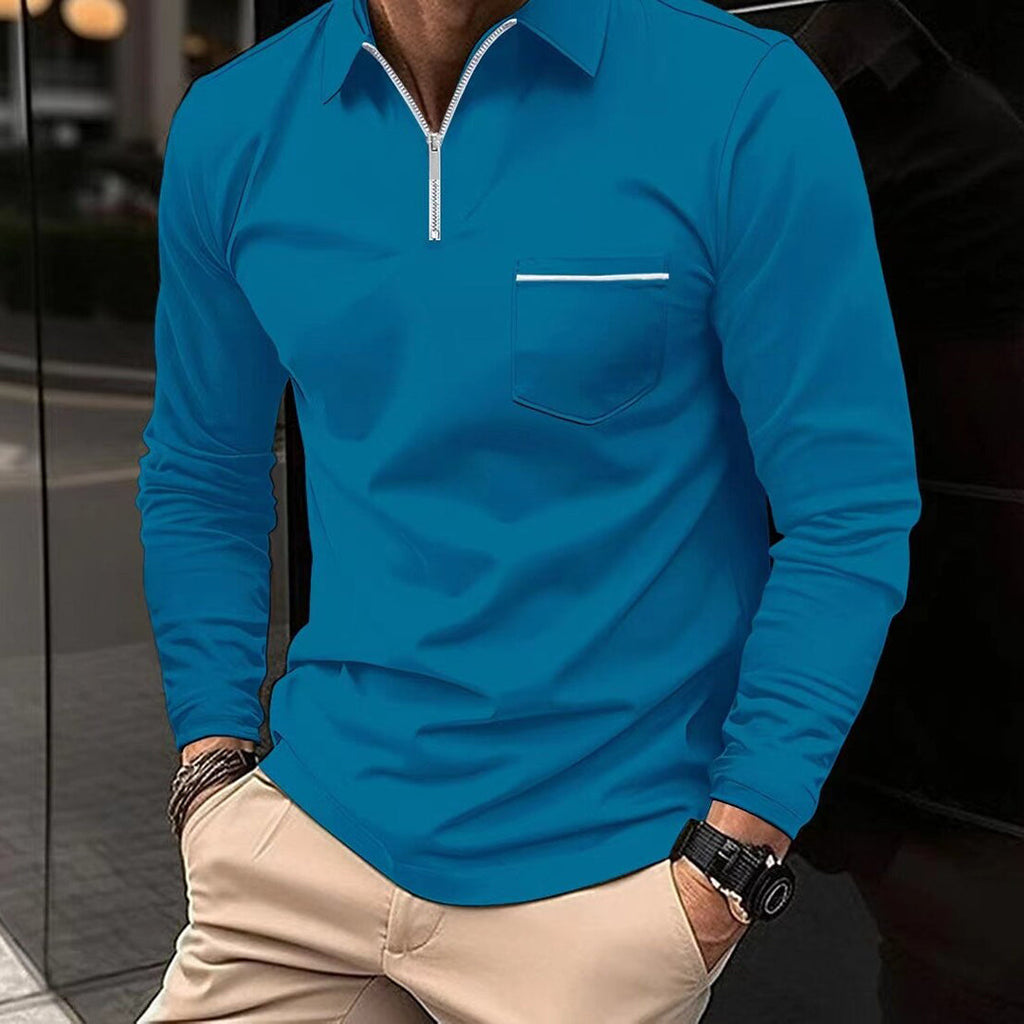 Men's Cotton Blend Full Sleeve Warm Polo Shirt