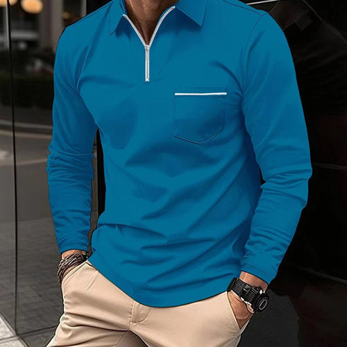 Men's Cotton Blend Full Sleeve Warm Polo Shirt