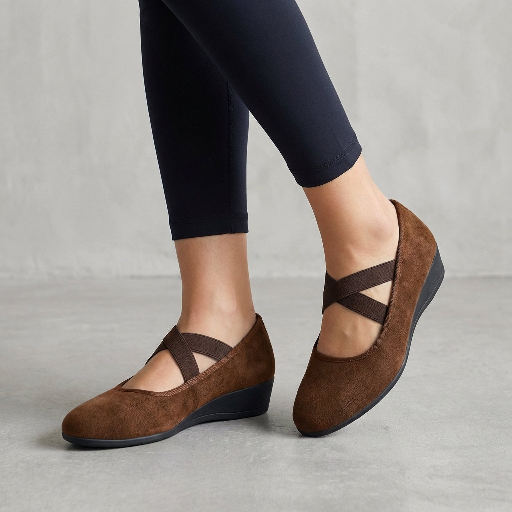 Women's Orthopedic Criss-Cross Strappy Wedge Sandals