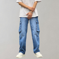Men's Loose Oversized Cargo Pocket Denim Jeans
