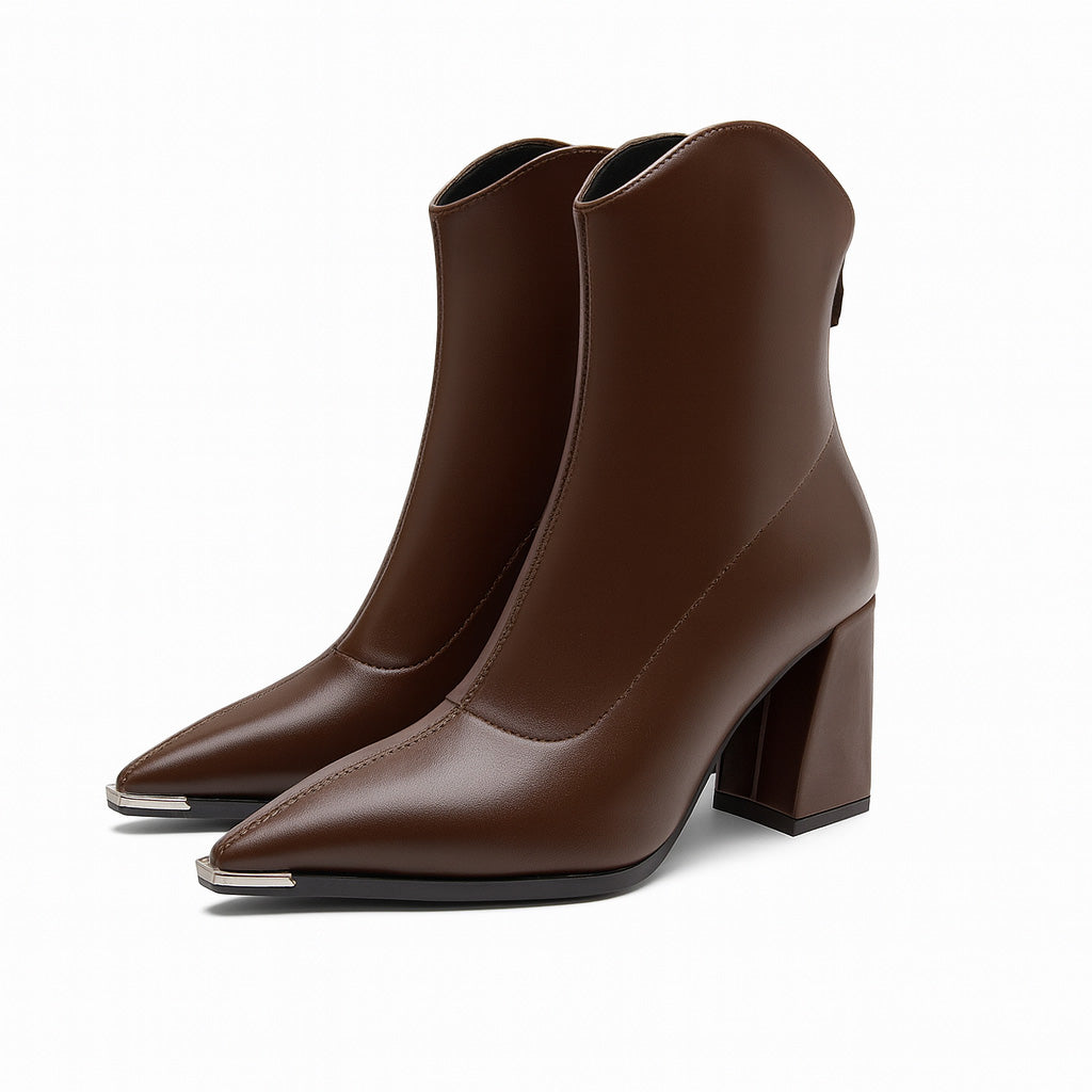 Women's Block Heel Pointed Toe Everyday Booties