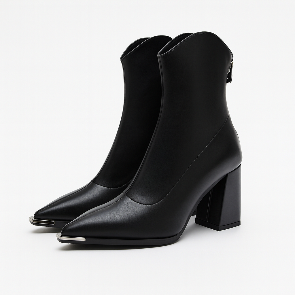Women's Block Heel Pointed Toe Everyday Booties