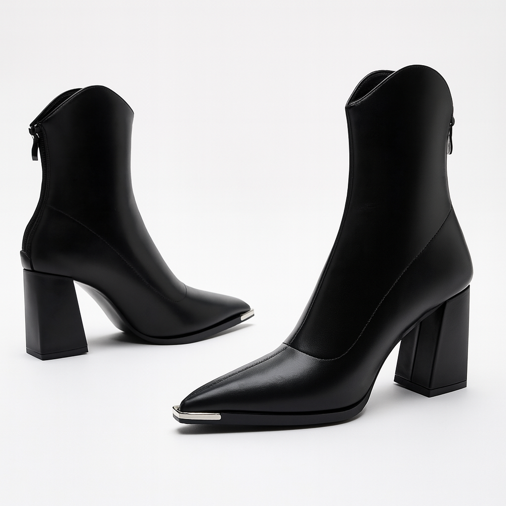 Women's Block Heel Pointed Toe Everyday Booties