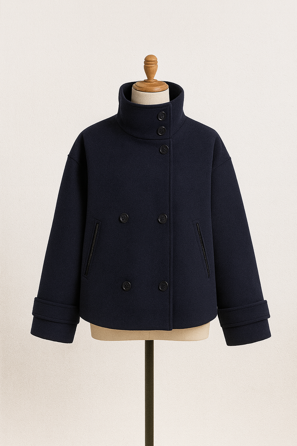 Women's Short Double Breasted Structured Coat