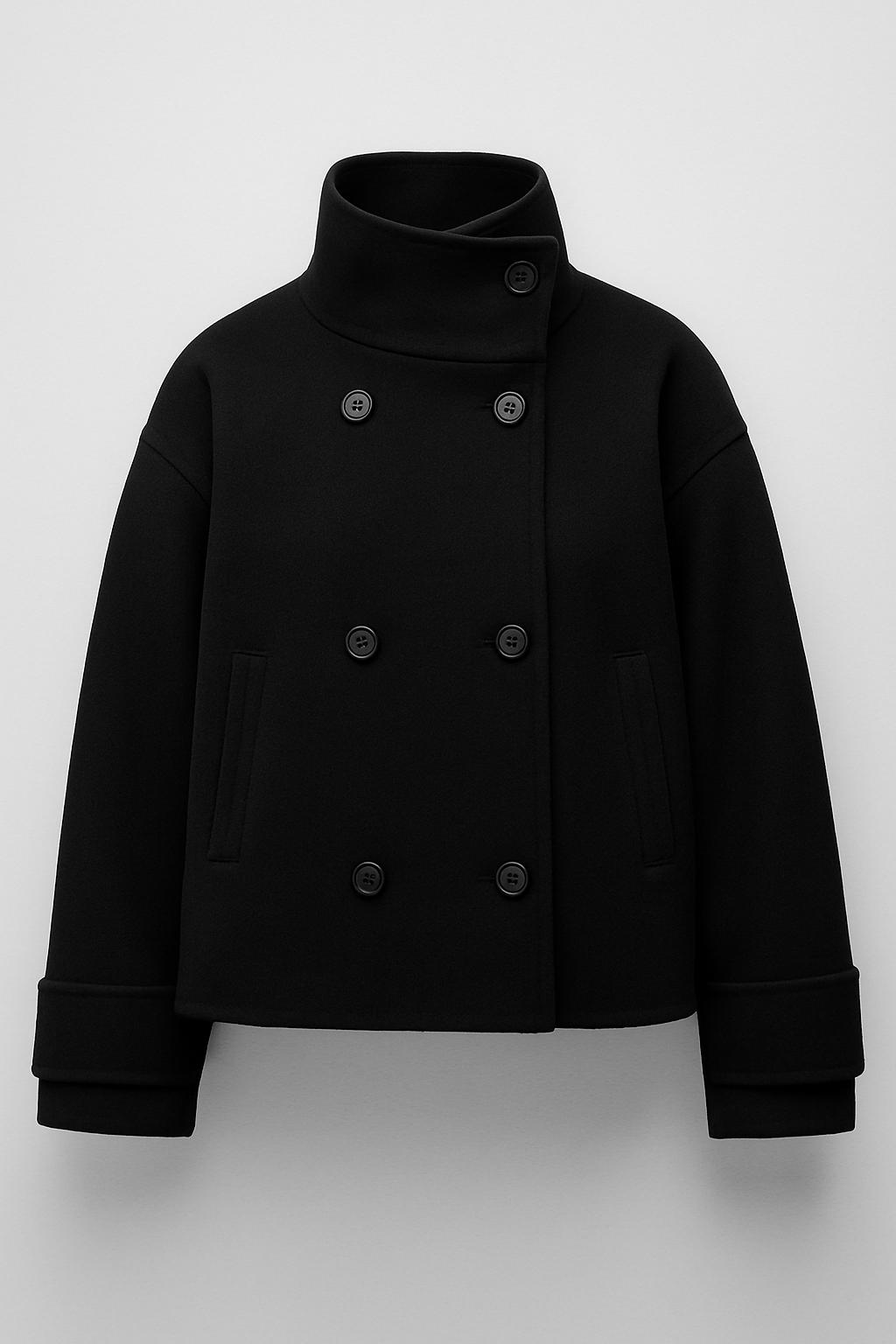 Women's Short Double Breasted Structured Coat