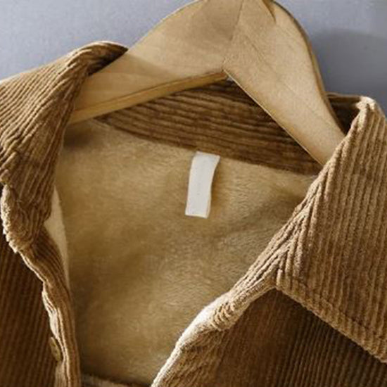 Men's Chest-Pocket Corduroy Shirt Jacket for Fall and Winter