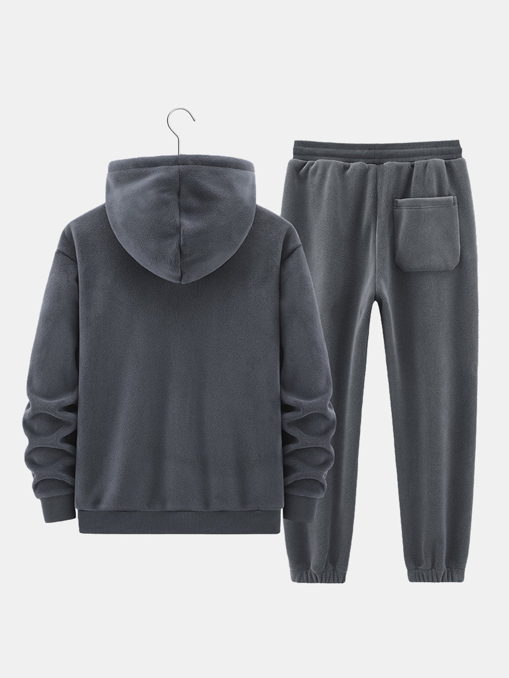 Men's Warm Teddy-Lined Zip-Up Hooded Sweatsuit Set