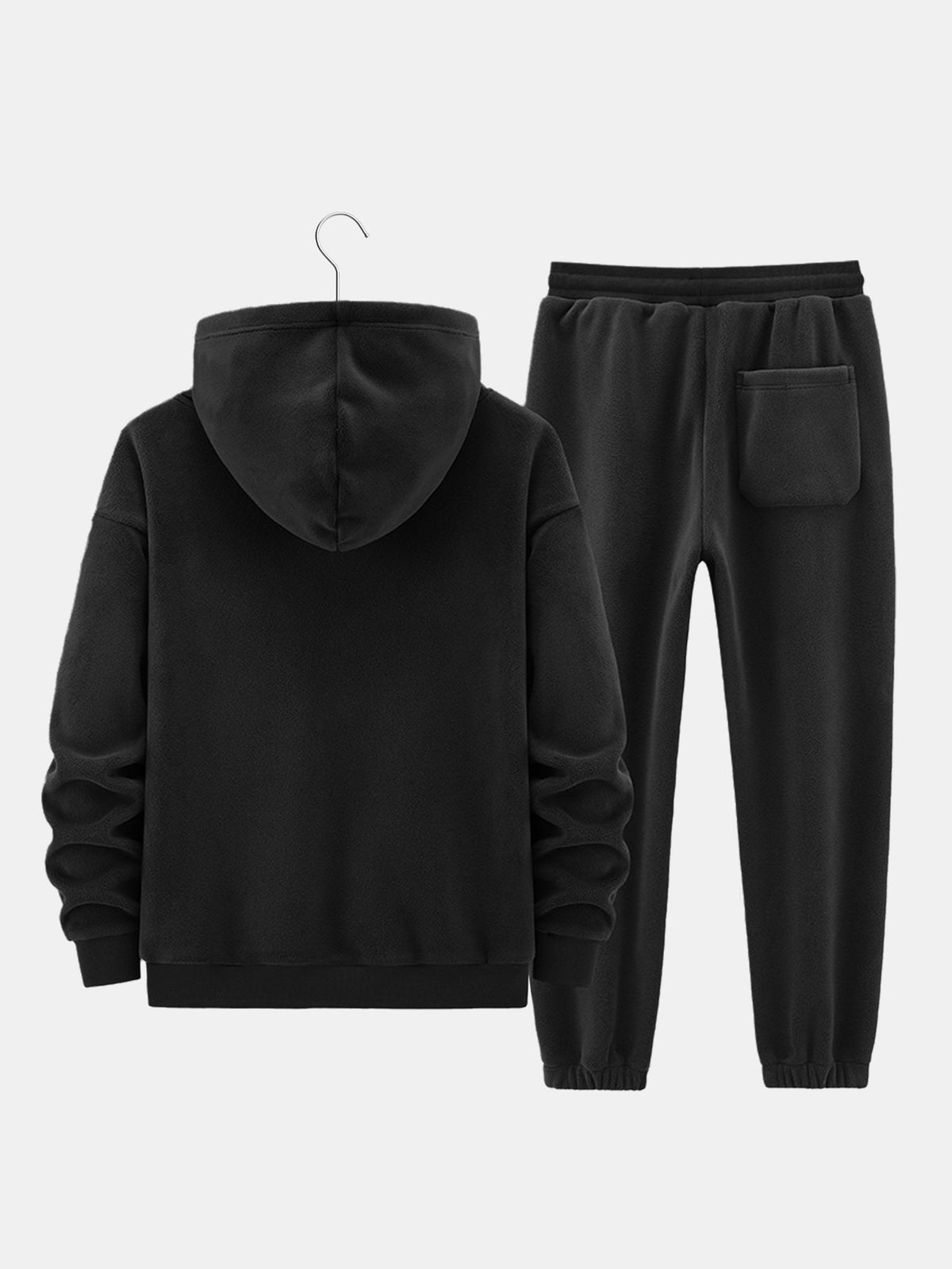 Men's Warm Teddy-Lined Zip-Up Hooded Sweatsuit Set