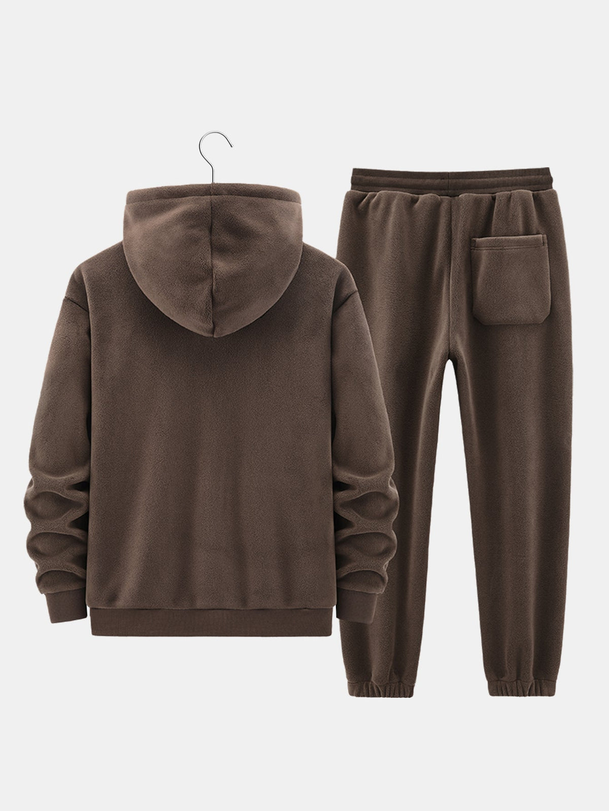 Men's Warm Teddy-Lined Zip-Up Hooded Sweatsuit Set