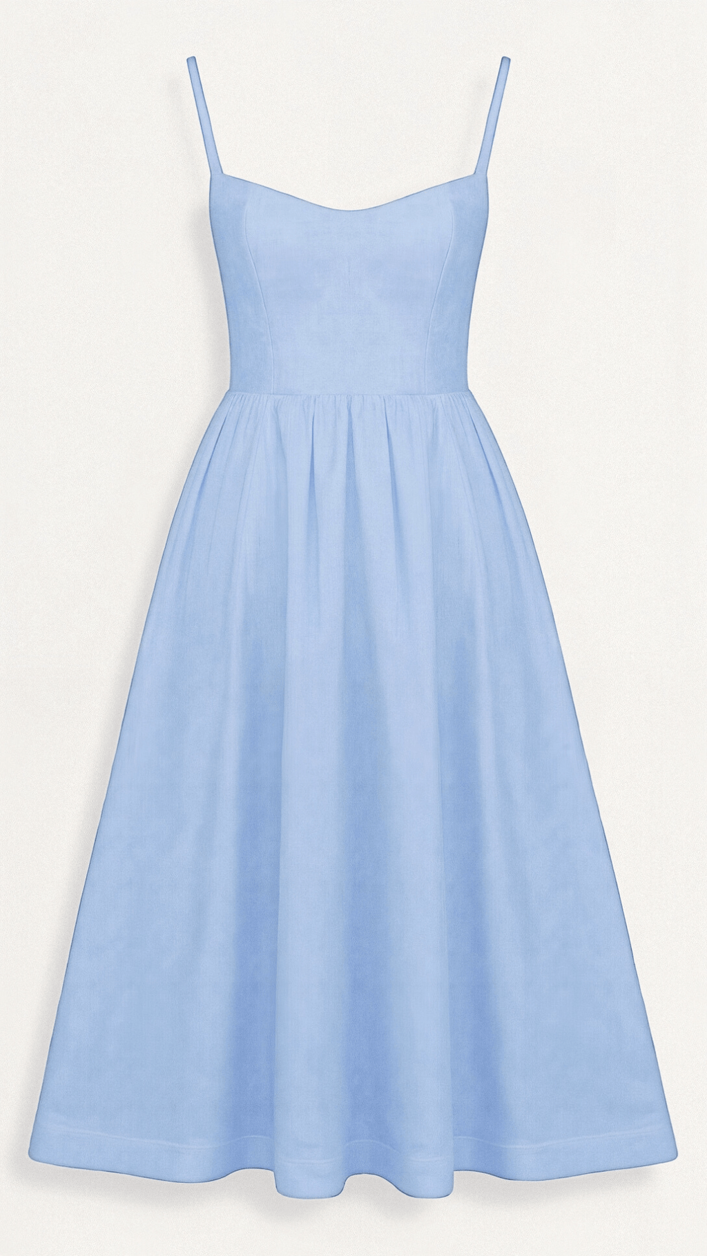 Women's Spaghetti Strap Wedding Guest Midi Dress with Pockets