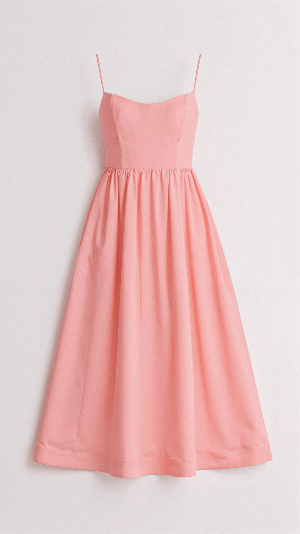 Women's Spaghetti Strap Wedding Guest Midi Dress with Pockets