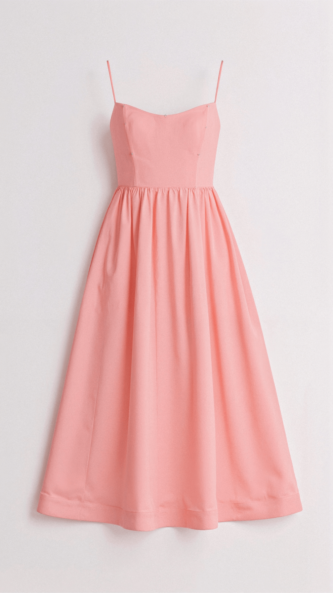 Women's Spaghetti Strap Wedding Guest Midi Dress with Pockets
