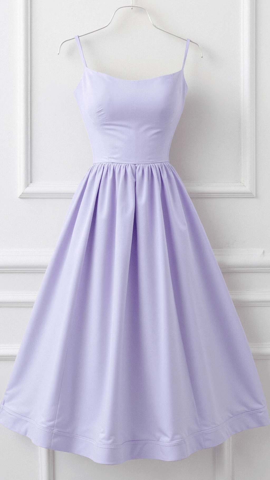 Women's Spaghetti Strap Wedding Guest Midi Dress with Pockets