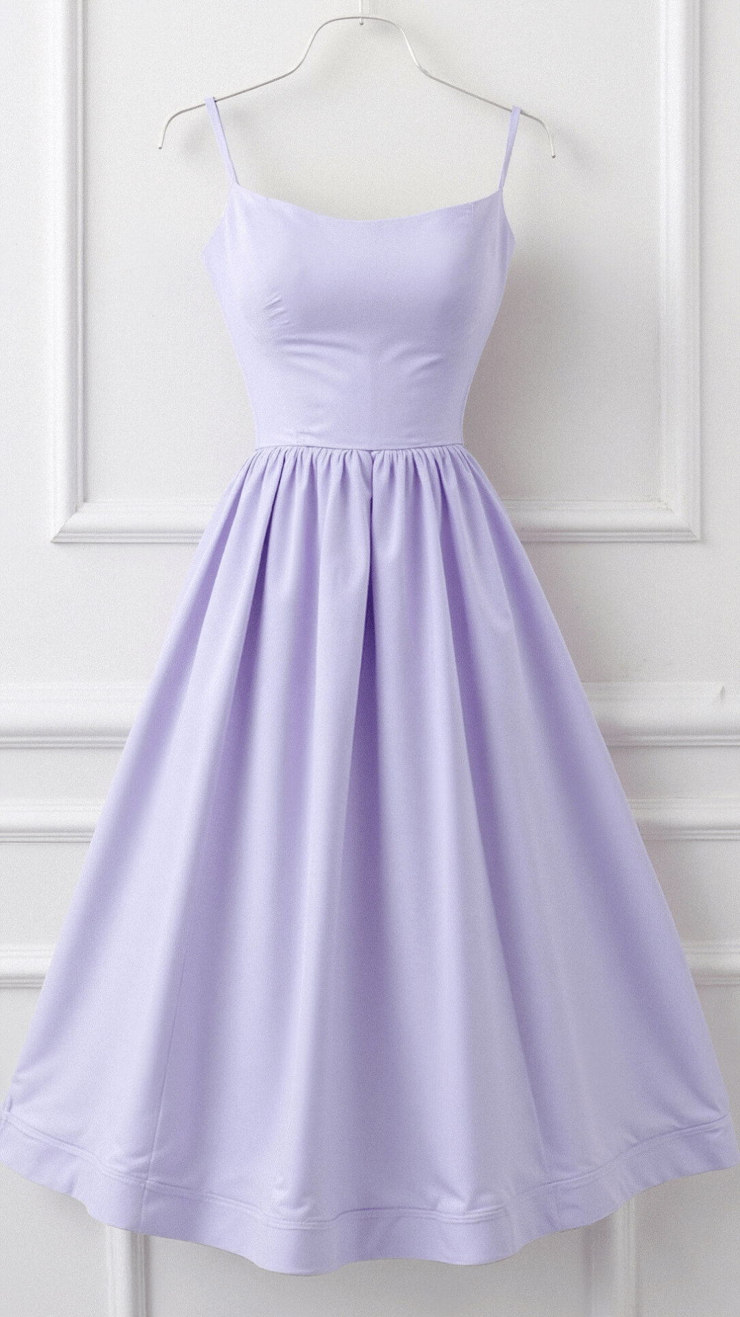 Women's Spaghetti Strap Wedding Guest Midi Dress with Pockets