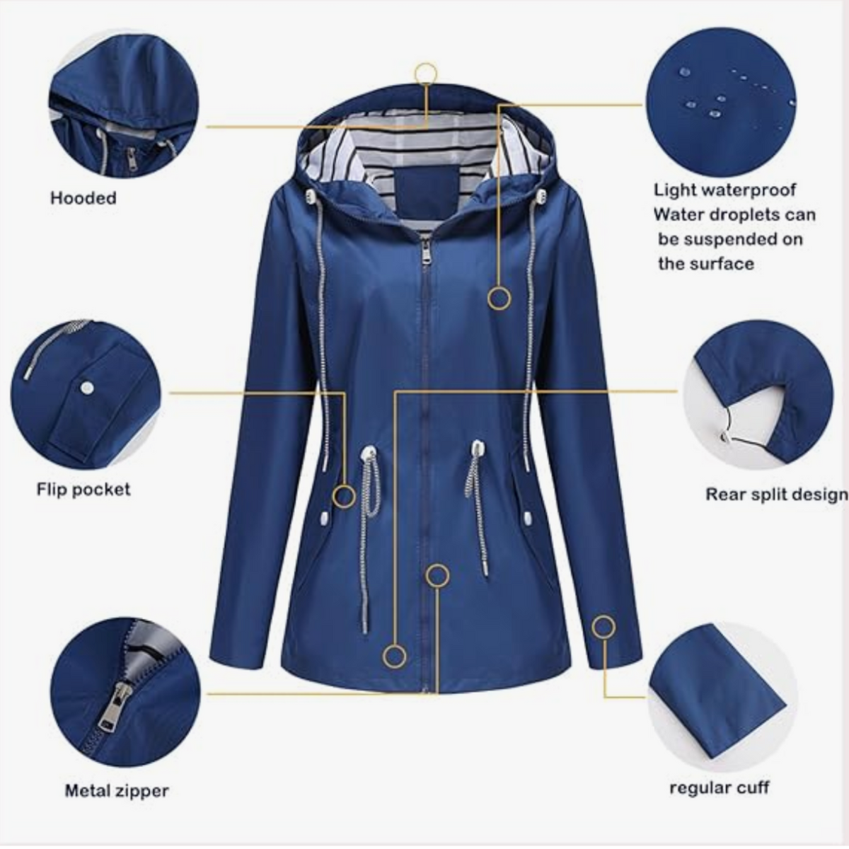 Women's Zip-Front Hooded Straight Cut Parka