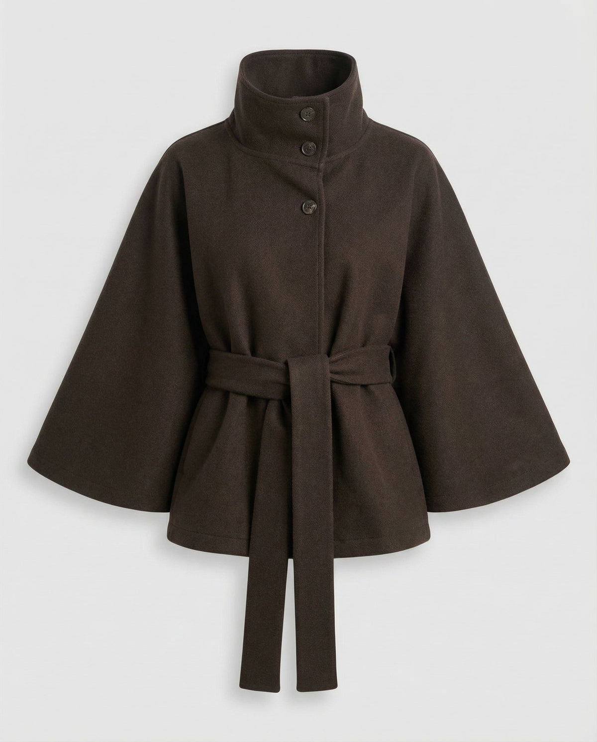 Women's Tie-Waist Wool Blend Cape Coat