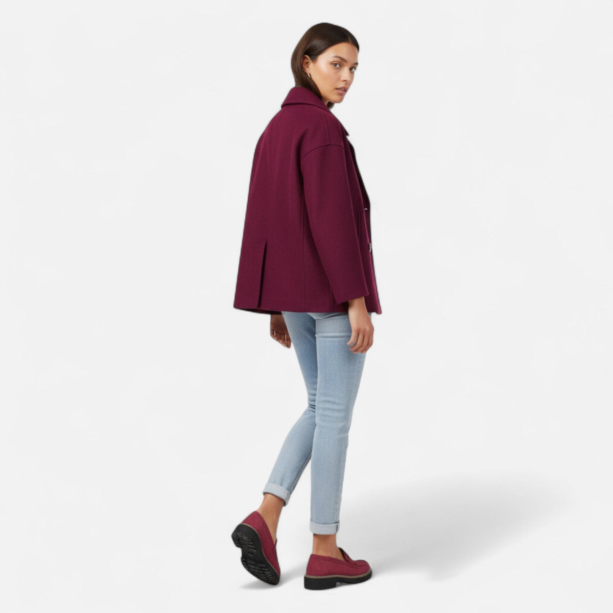 Women's Waist-Length Six-Button Tailored Jacket