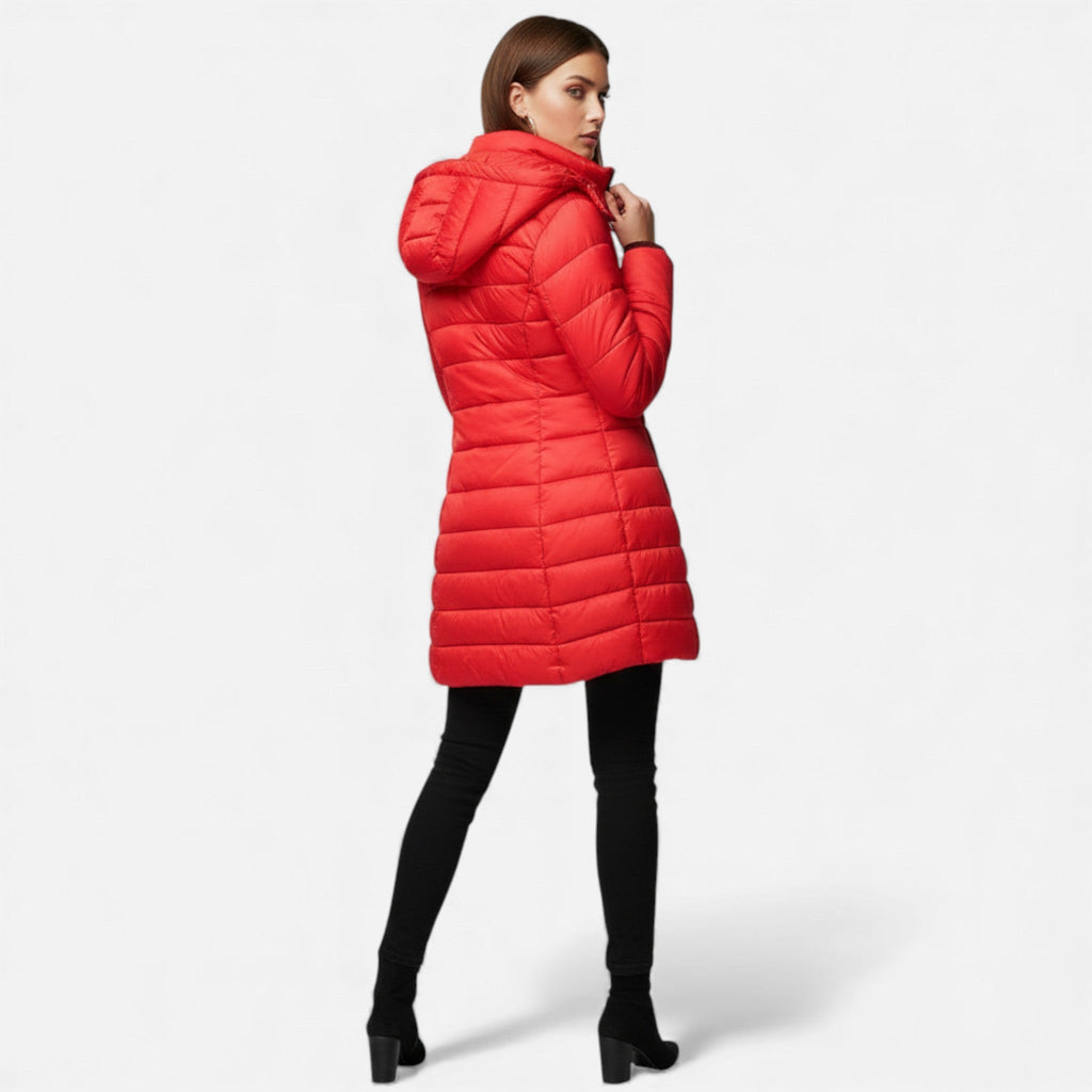 Women's Slim Fit Mid-Length Quilted Padded Coat