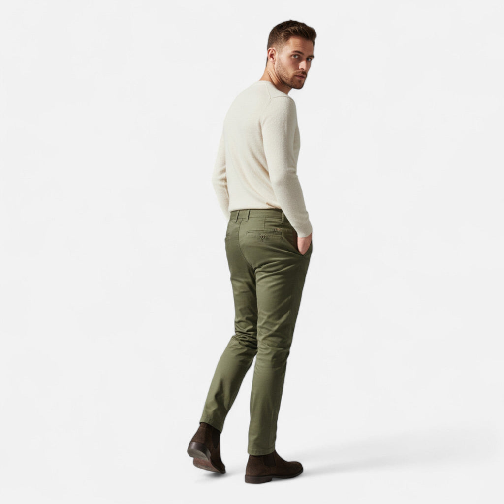 Men's Tailored Cotton Blend Smart Casual Chino Pants