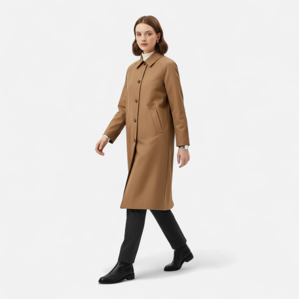 Women's Retro Loose Single-Breasted Long Trench