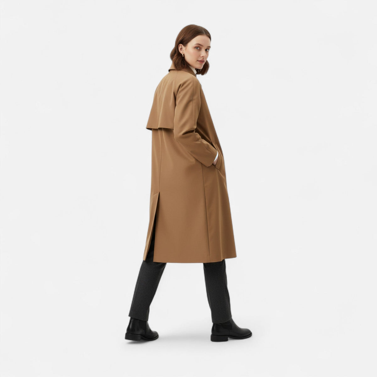 Women's Retro Loose Single-Breasted Long Trench