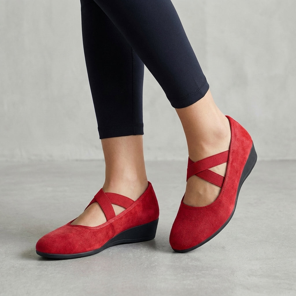 Women's Orthopedic Criss-Cross Strappy Wedge Sandals