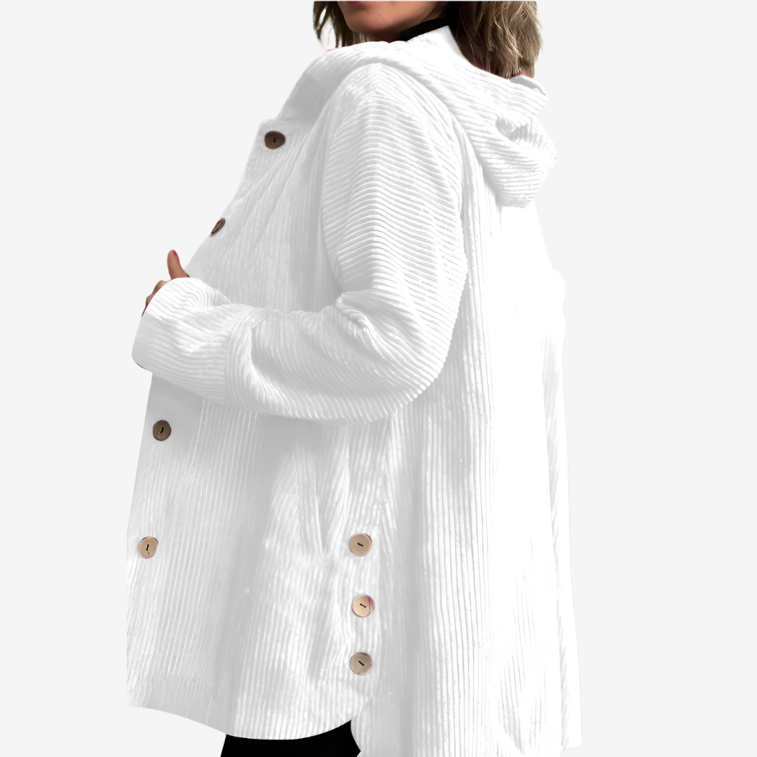 Women's Hooded Longline Ribbed Front-Button Knit Sweater Cardigan