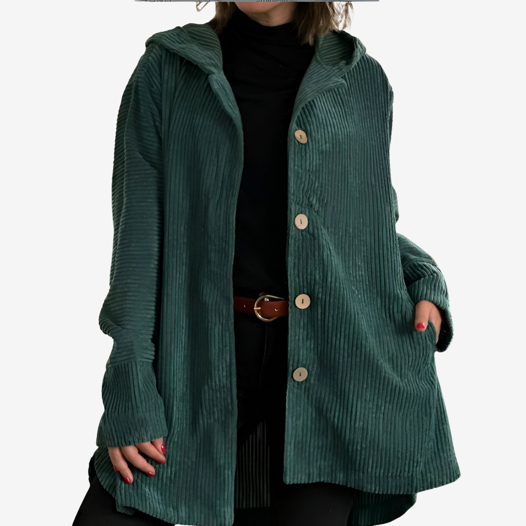 Women's Hooded Longline Ribbed Front-Button Knit Sweater Cardigan