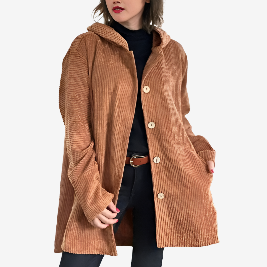 Women's Hooded Longline Ribbed Front-Button Knit Sweater Cardigan