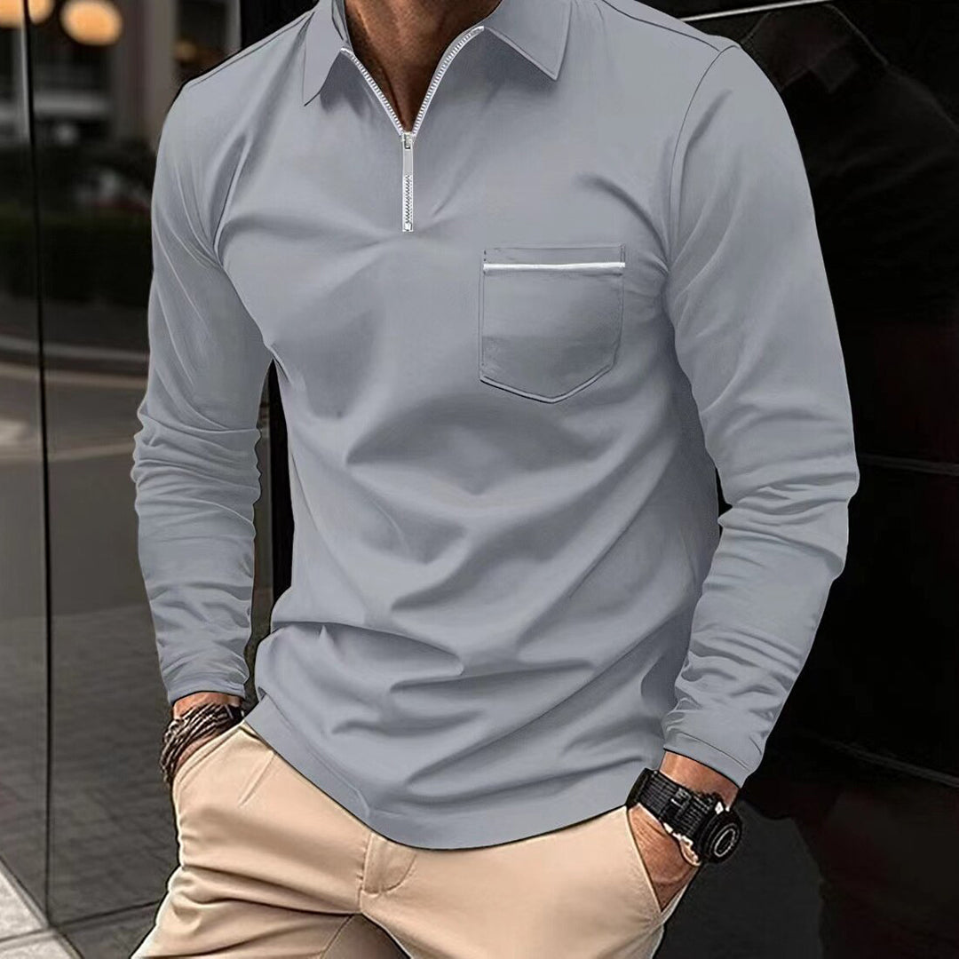 Men's Cotton Blend Full Sleeve Warm Polo Shirt