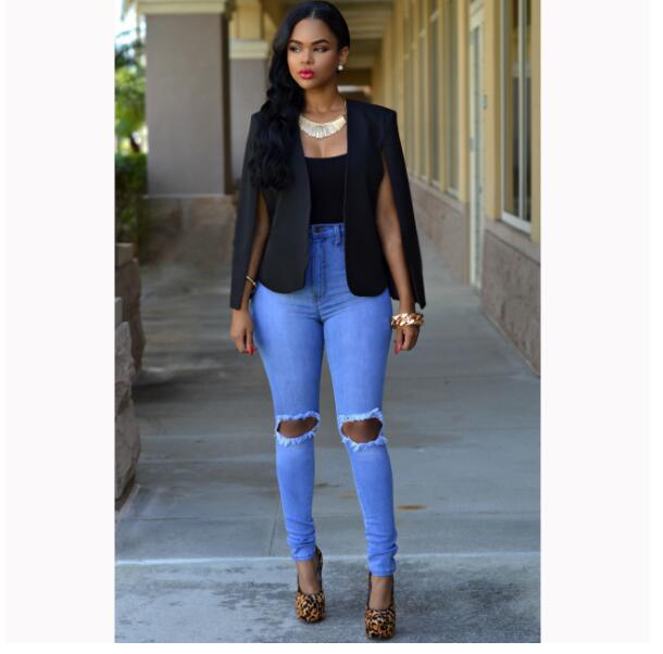 Women's Cape Style Open Front Statement Blazer