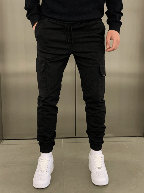 Men's Adjustable Tie-Waist Side-Pocket Cargo Pants