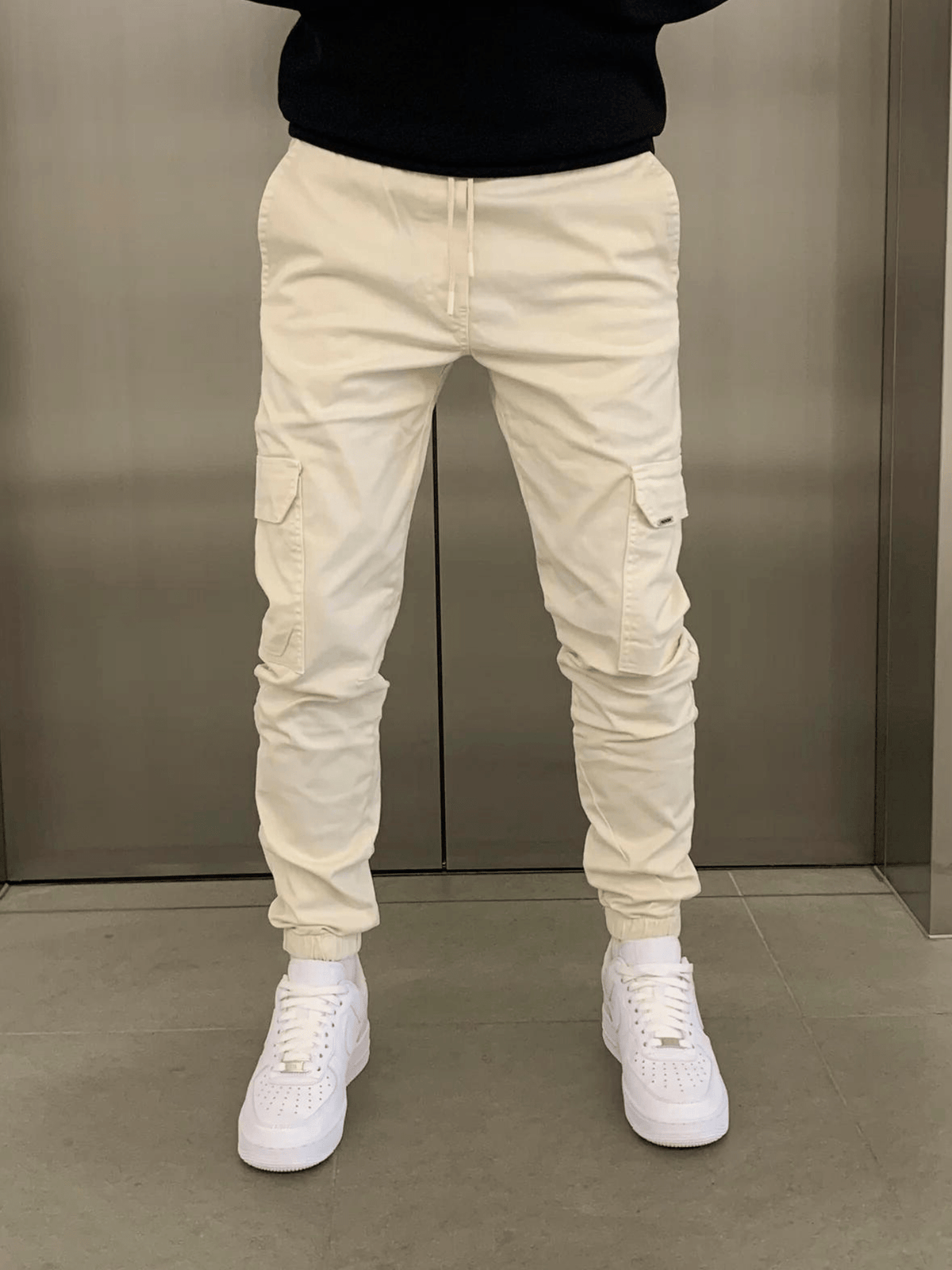 Men's Adjustable Tie-Waist Side-Pocket Cargo Pants