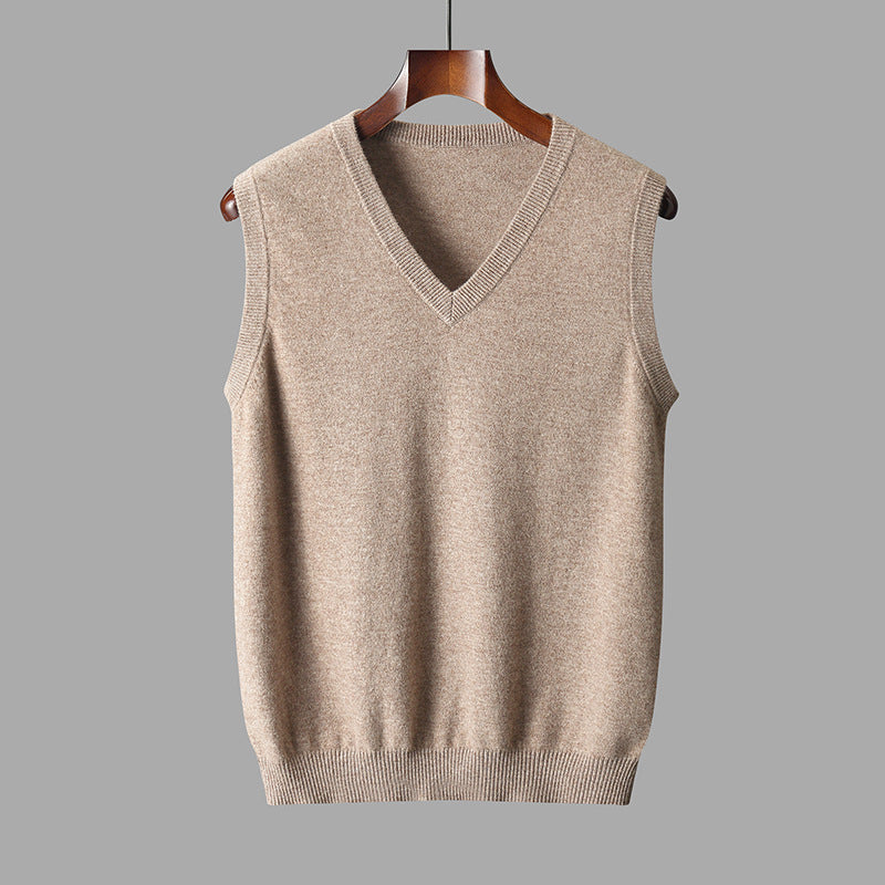 Men's Classic V-Neck Soft Wool Sleeveless Sweater Vest