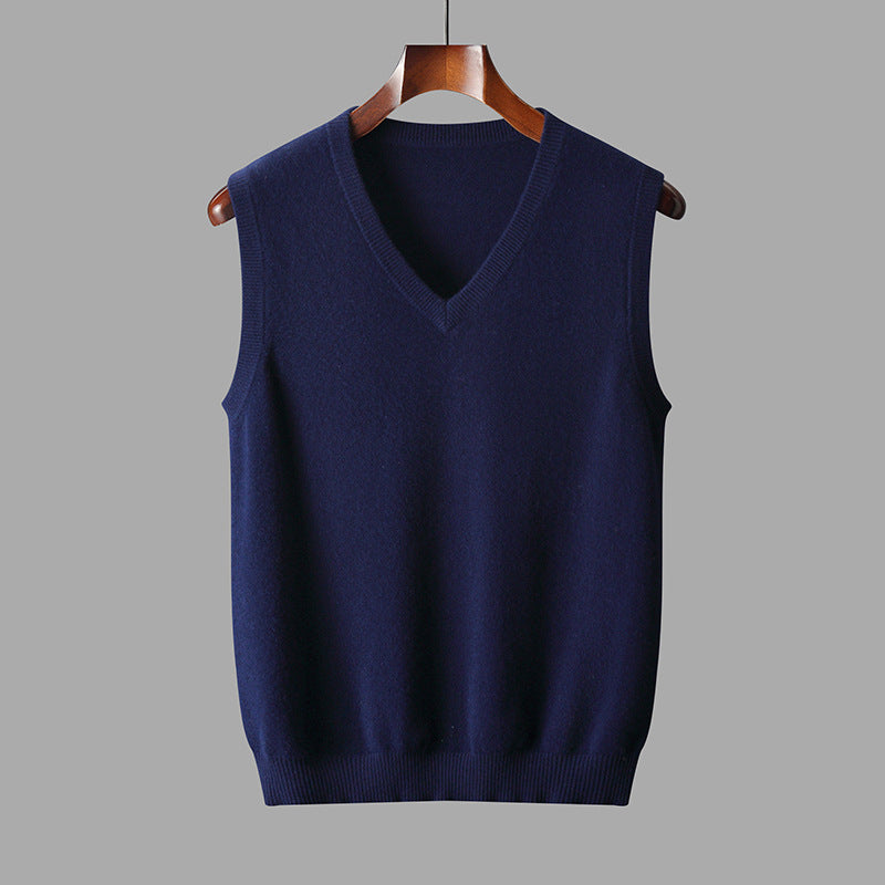 Men's Classic V-Neck Soft Wool Sleeveless Sweater Vest