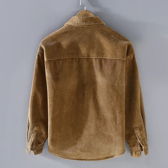 Men's Chest-Pocket Corduroy Shirt Jacket for Fall and Winter