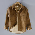 Men's Chest-Pocket Corduroy Shirt Jacket for Fall and Winter