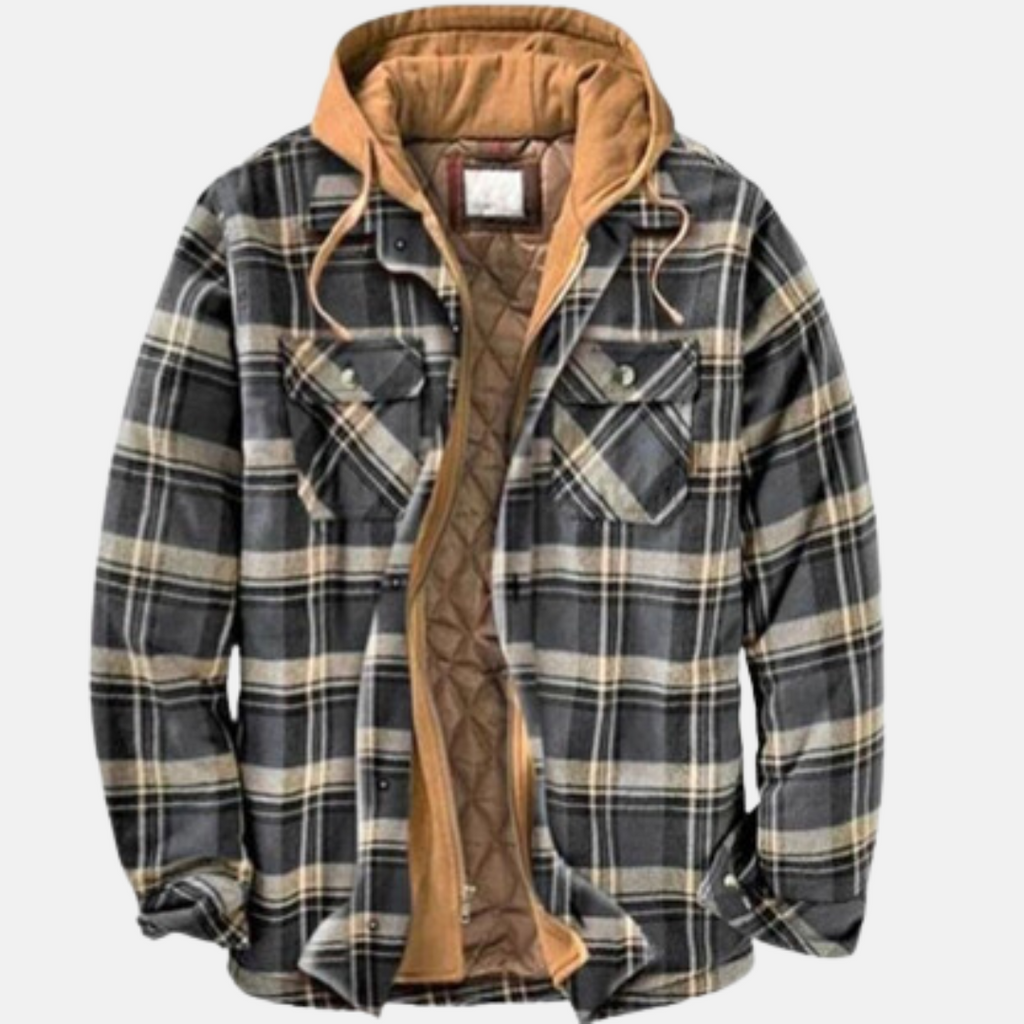 Men's Hooded Quilted Overshirt Coat