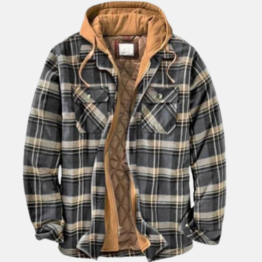 Men's Hooded Quilted Overshirt Coat