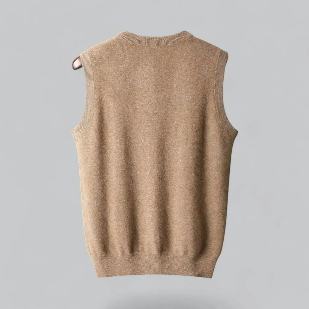 Men's Classic V-Neck Soft Wool Sleeveless Sweater Vest