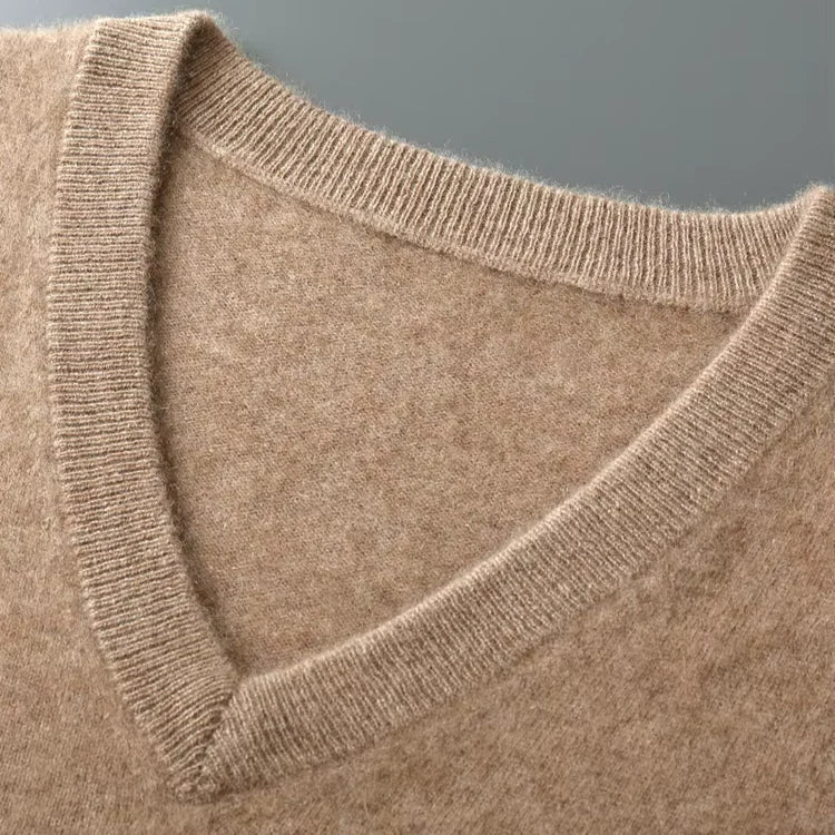Men's Classic V-Neck Soft Wool Sleeveless Sweater Vest