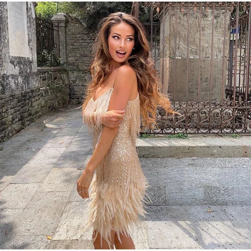 Women's Shimmering Sequin Fitted Cocktail Mini Dress